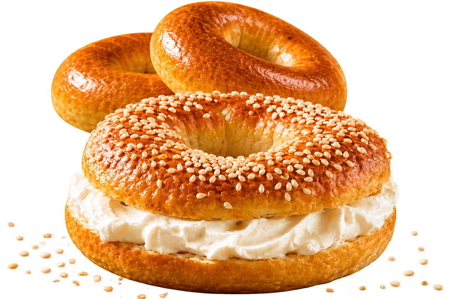 Plain and cream-cheese bagels